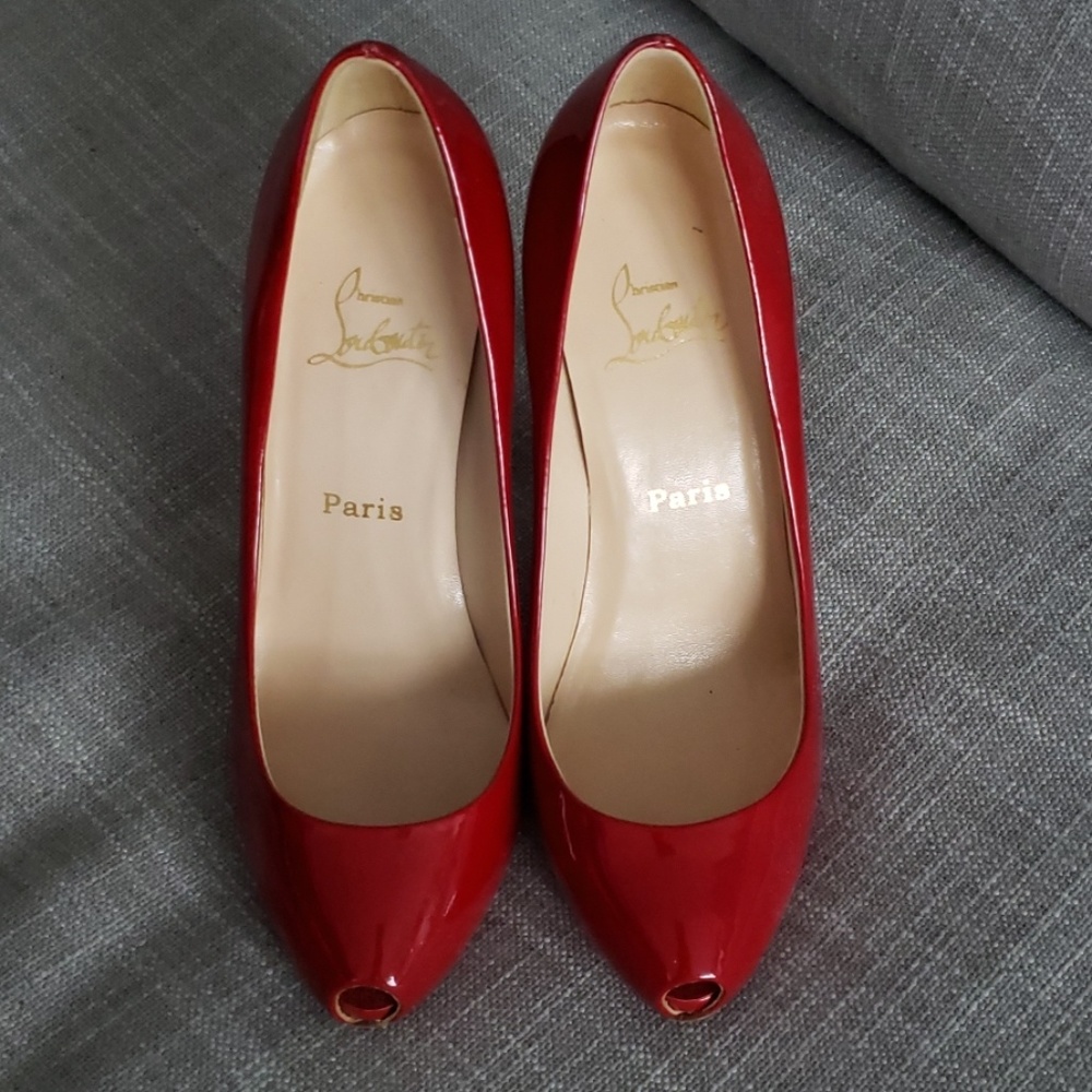 Christian Louboutin patent leather platforms